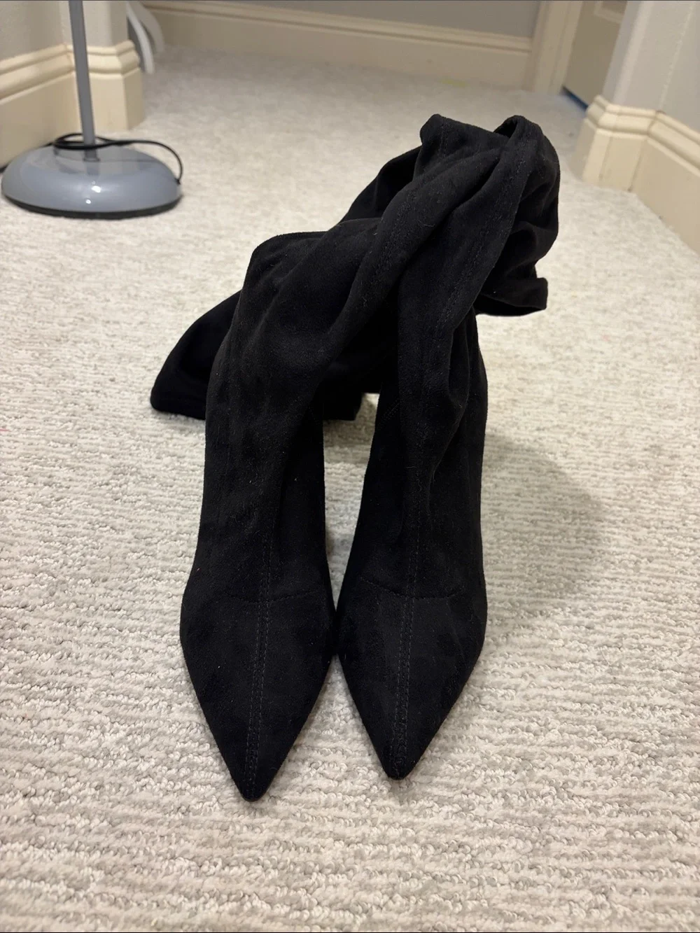 Liliana Black Over-The-Knee Block Heel Boots